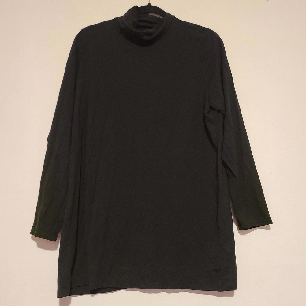 Women's J. Jill Black Luxe Supima Everyday Turtleneck Tunic Shirt XL